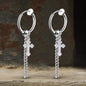 Minimalist Cross Chain Stainless Steel Hoop Earrings
