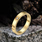 Minimalist Cross Inlaid Zircon Stainless Steel Band Ring