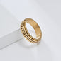 Minimalist Great Wall Pattern Stainless Steel Spinner Ring