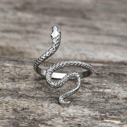Minimalist Snake Design Stainless Steel Animal Ring