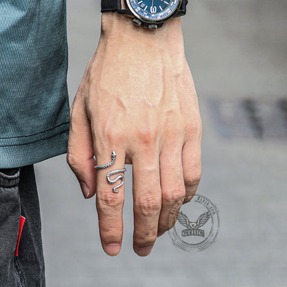 Minimalist Snake Design Stainless Steel Animal Ring