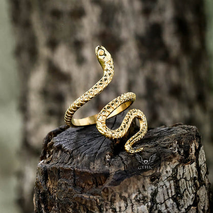 Minimalist Snake Design Stainless Steel Animal Ring
