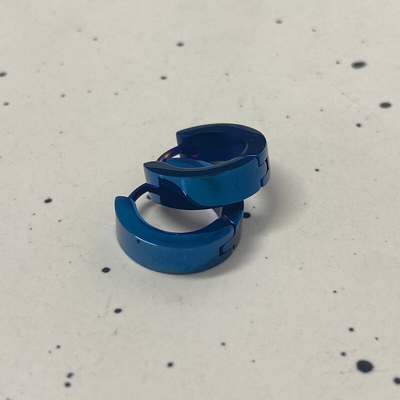 Minimalist Solid Color Stainless Steel Huggie Earrings