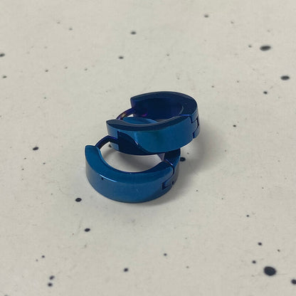 Minimalist Solid Color Stainless Steel Huggie Earrings