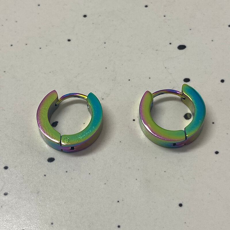 Minimalist Solid Color Stainless Steel Huggie Earrings