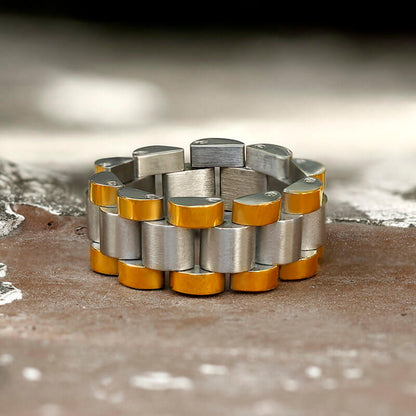 Minimalist Watch Chain Design Stainless Steel Ring