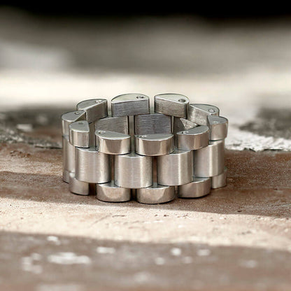 Minimalist Watch Chain Design Stainless Steel Ring