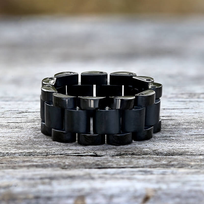 Minimalist Watch Chain Design Stainless Steel Ring