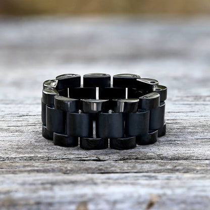 Minimalist Watch Chain Design Stainless Steel Ring