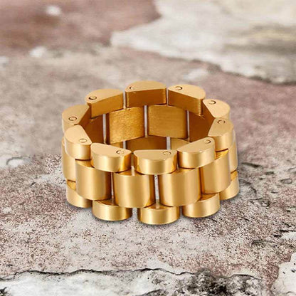 Minimalist Watch Chain Design Stainless Steel Ring