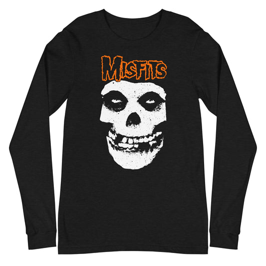 Misfits - Orange Skull Long Sleeve T-Shirt