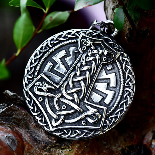 Mjolnir Celtic Knot Stainless Steel Viking Pendant