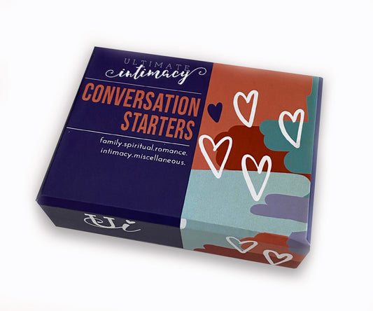 Conversation Starters Card Deck, with over 150+ questions in intimacy, romance, family and more!