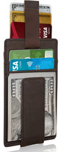 Money Clip Card Holder With Pull Strap