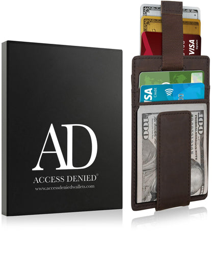 Money Clip Card Holder With Pull Strap