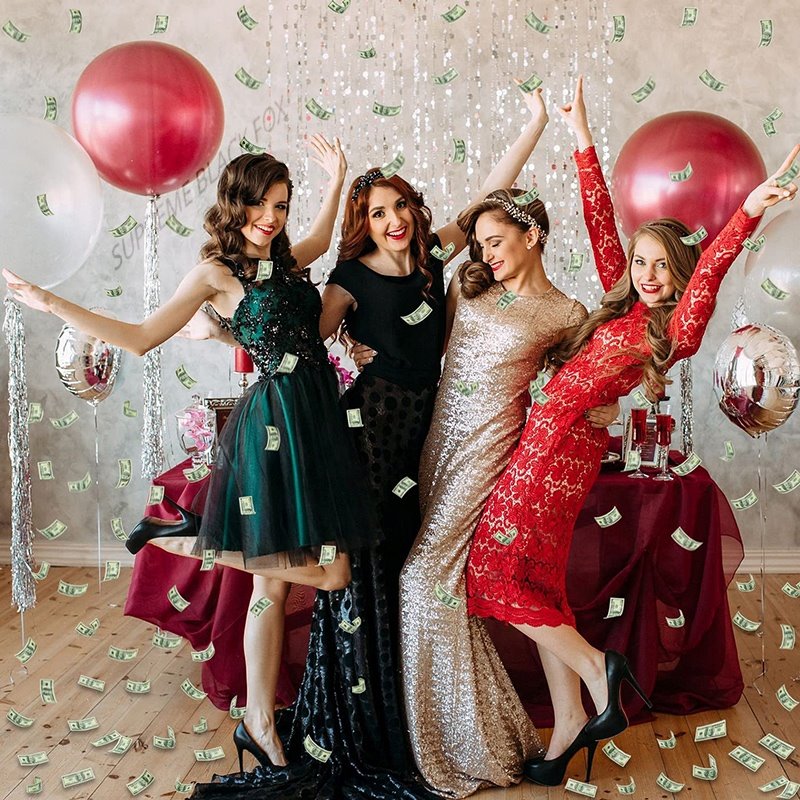 Money Confetti Cannon (8 Pack) - Large Cannons $100 Bills Cash Party Poppers Blaster Business Promotion New Years Eve Wedding Celebrations Birthday