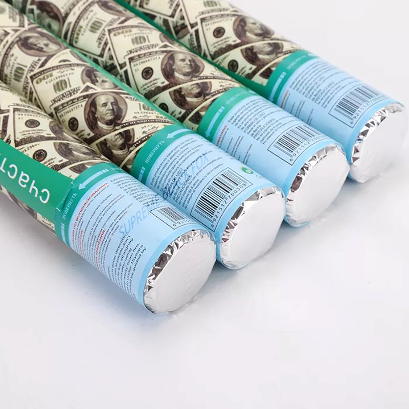 Money Confetti Cannon (8 Pack) - Large Cannons $100 Bills Cash Party Poppers Blaster Business Promotion New Years Eve Wedding Celebrations Birthday