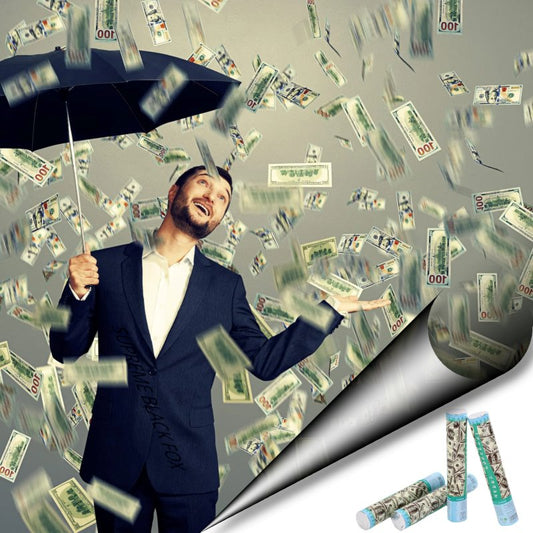 Money Confetti Cannon (8 Pack) - Large Cannons $100 Bills Cash Party Poppers Blaster Business Promotion New Years Eve Wedding Celebrations Birthday