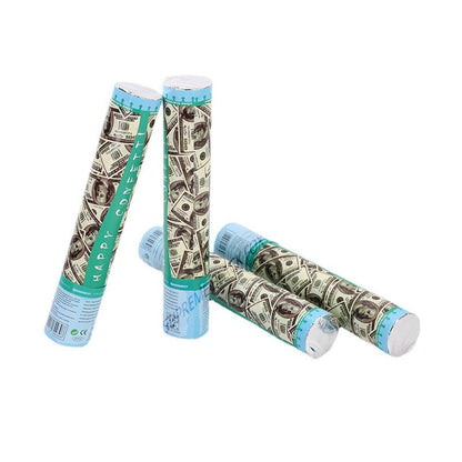 Money Confetti Cannon (8 Pack) - Large Cannons $100 Bills Cash Party Poppers Blaster Business Promotion New Years Eve Wedding Celebrations Birthday