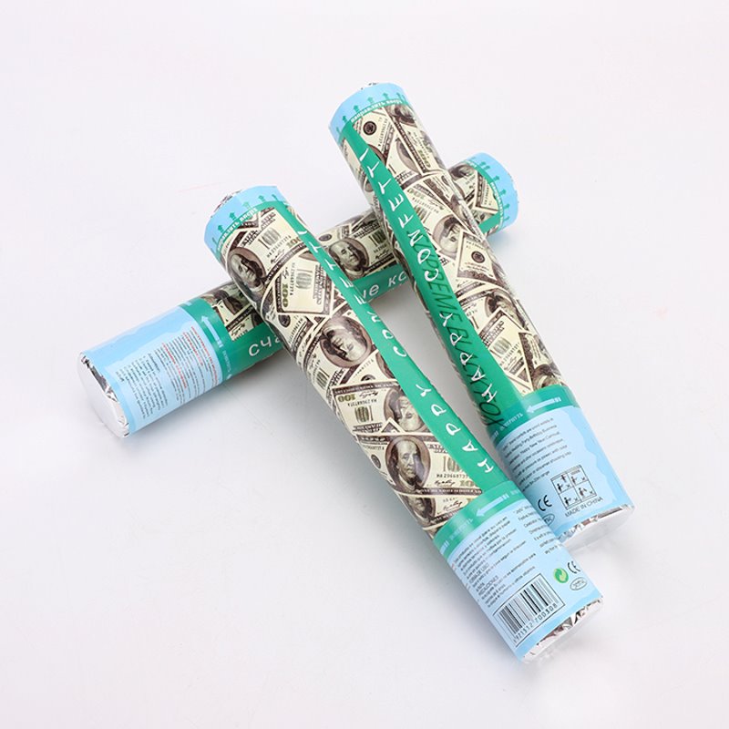 Money Confetti Cannon (8 Pack) - Large Cannons $100 Bills Cash Party Poppers Blaster Business Promotion New Years Eve Wedding Celebrations Birthday