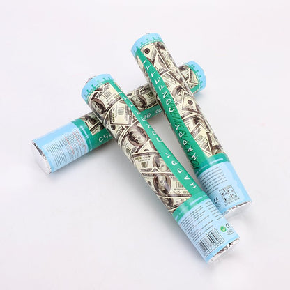 Money Confetti Cannon (8 Pack) - Large Cannons $100 Bills Cash Party Poppers Blaster Business Promotion New Years Eve Wedding Celebrations Birthday