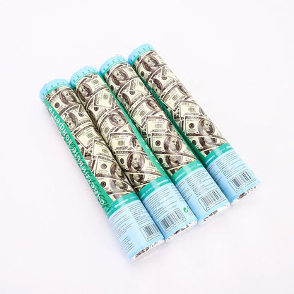 Money Confetti Cannon (8 Pack) - Large Cannons $100 Bills Cash Party Poppers Blaster Business Promotion New Years Eve Wedding Celebrations Birthday