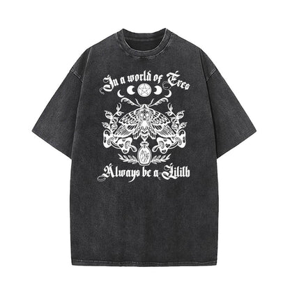 Moth In A World Of Eve Vintage Washed T-shirt