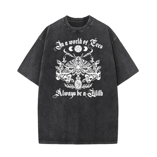 Moth In A World Of Eve Vintage Washed T-shirt