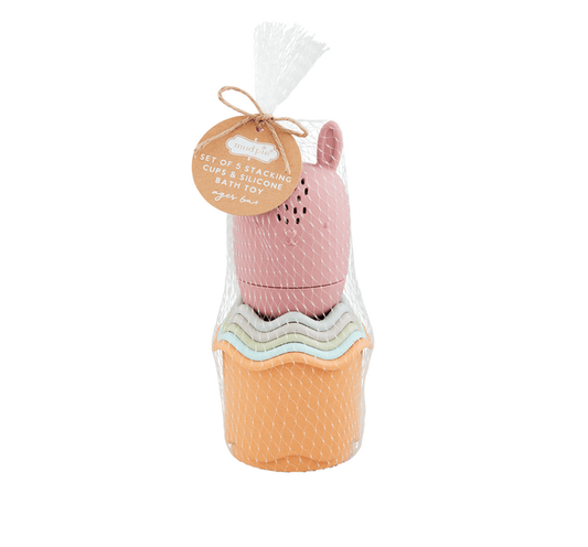 Pink Stacking Cup Bath Set