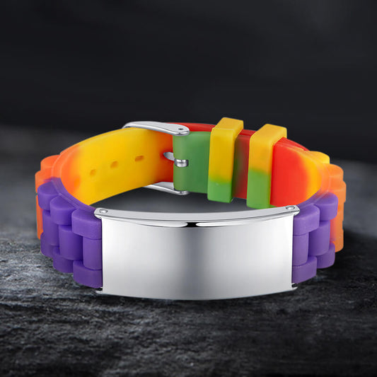 Multicolored Silicone Adjustable Bracelet