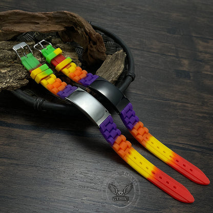 Multicolored Silicone Adjustable Bracelet