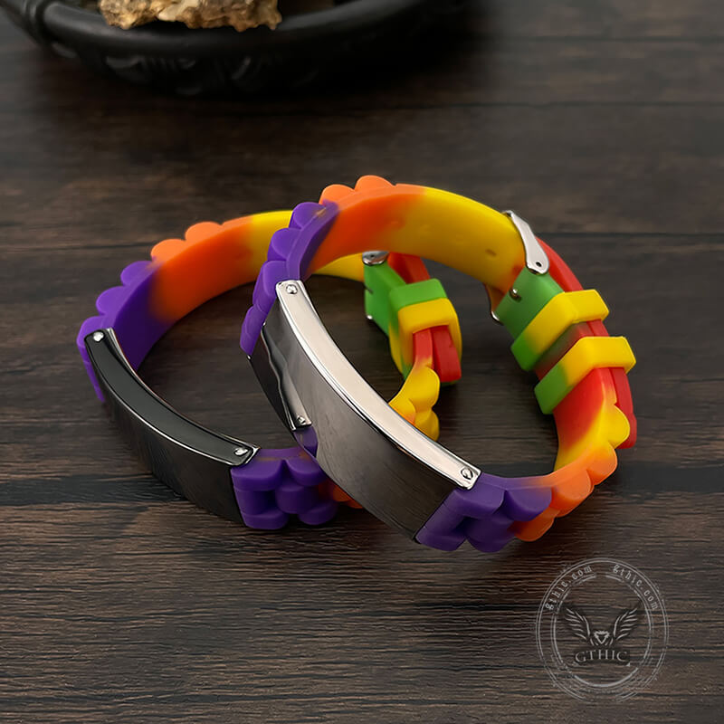 Multicolored Silicone Adjustable Bracelet