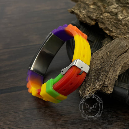Multicolored Silicone Adjustable Bracelet