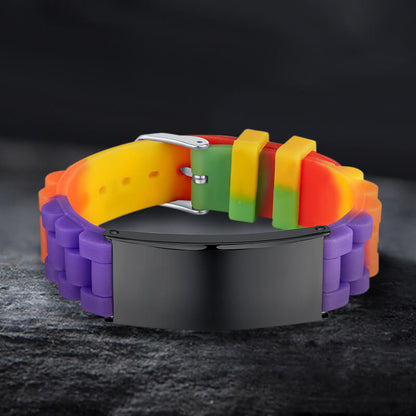 Multicolored Silicone Adjustable Bracelet