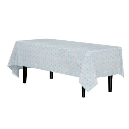Pastel Polka Dot Plastic Table Cover