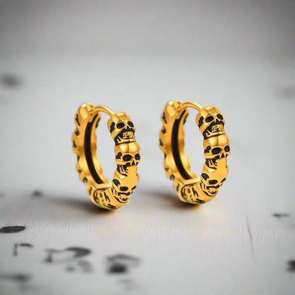Multiple Skull Gothic Unisex Hoop Earrings