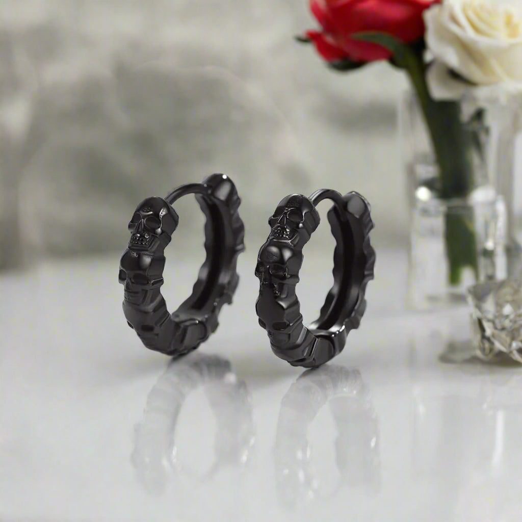 Multiple Skull Gothic Unisex Hoop Earrings