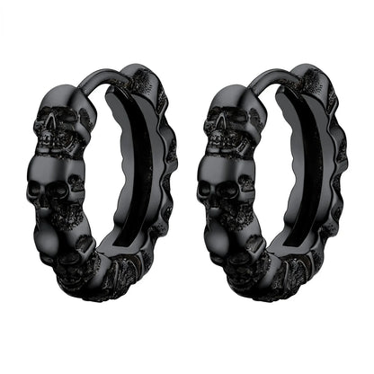 Multiple Skull Gothic Unisex Hoop Earrings