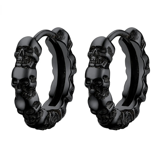 Multiple Skull Gothic Unisex Hoop Earrings