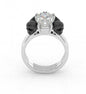 My Ever After Ring - Coffin Cut Diamond with Skulls, Bat and Roses Promise Ring