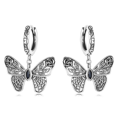 Mysterious Rose Butterfly & Coffin Gothic Earrings