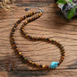 Natural Stone Beads Turquoise Stainless Steel Necklace