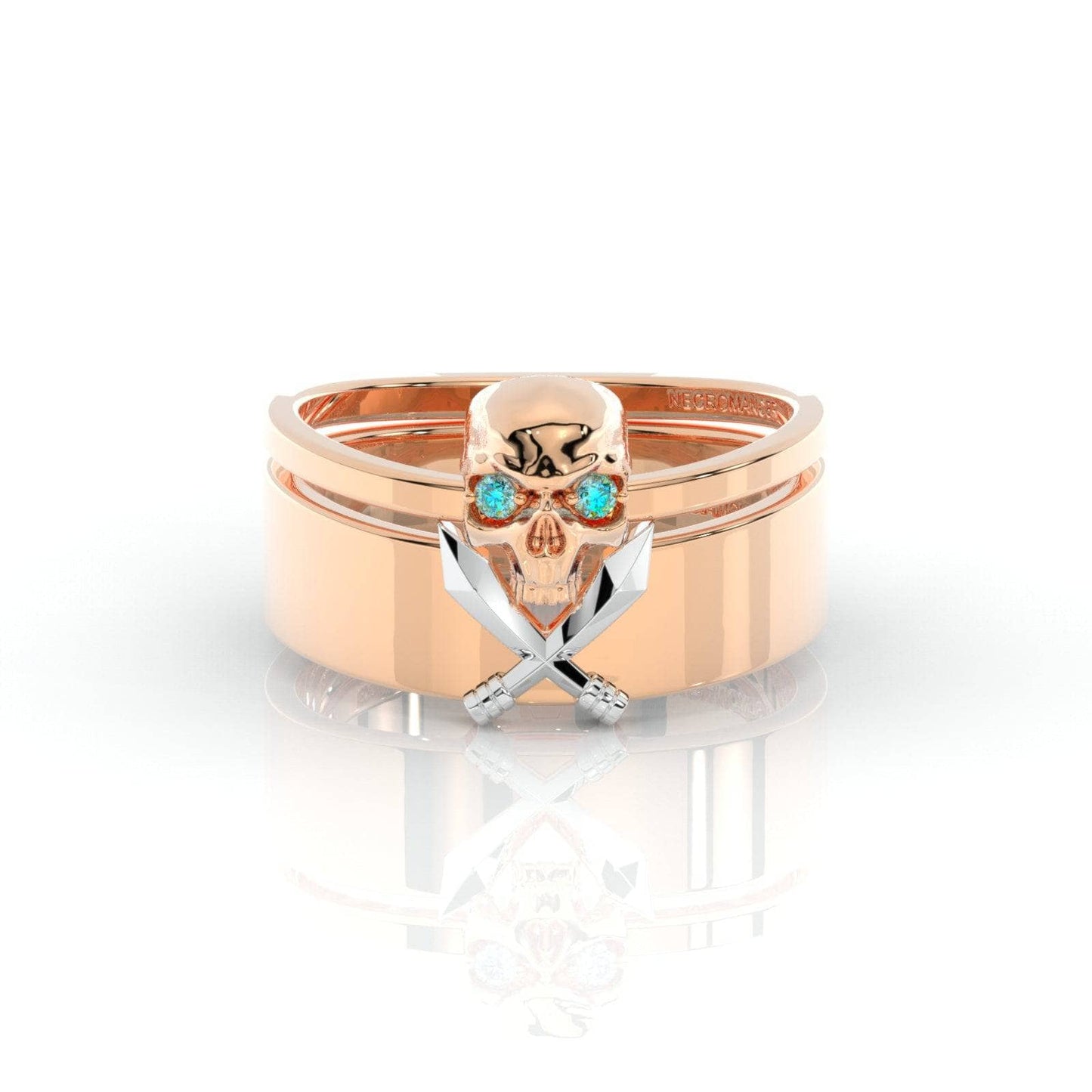 Necromancer's Couples Ring- 14k Rose Gold Video Game Inspired Rings