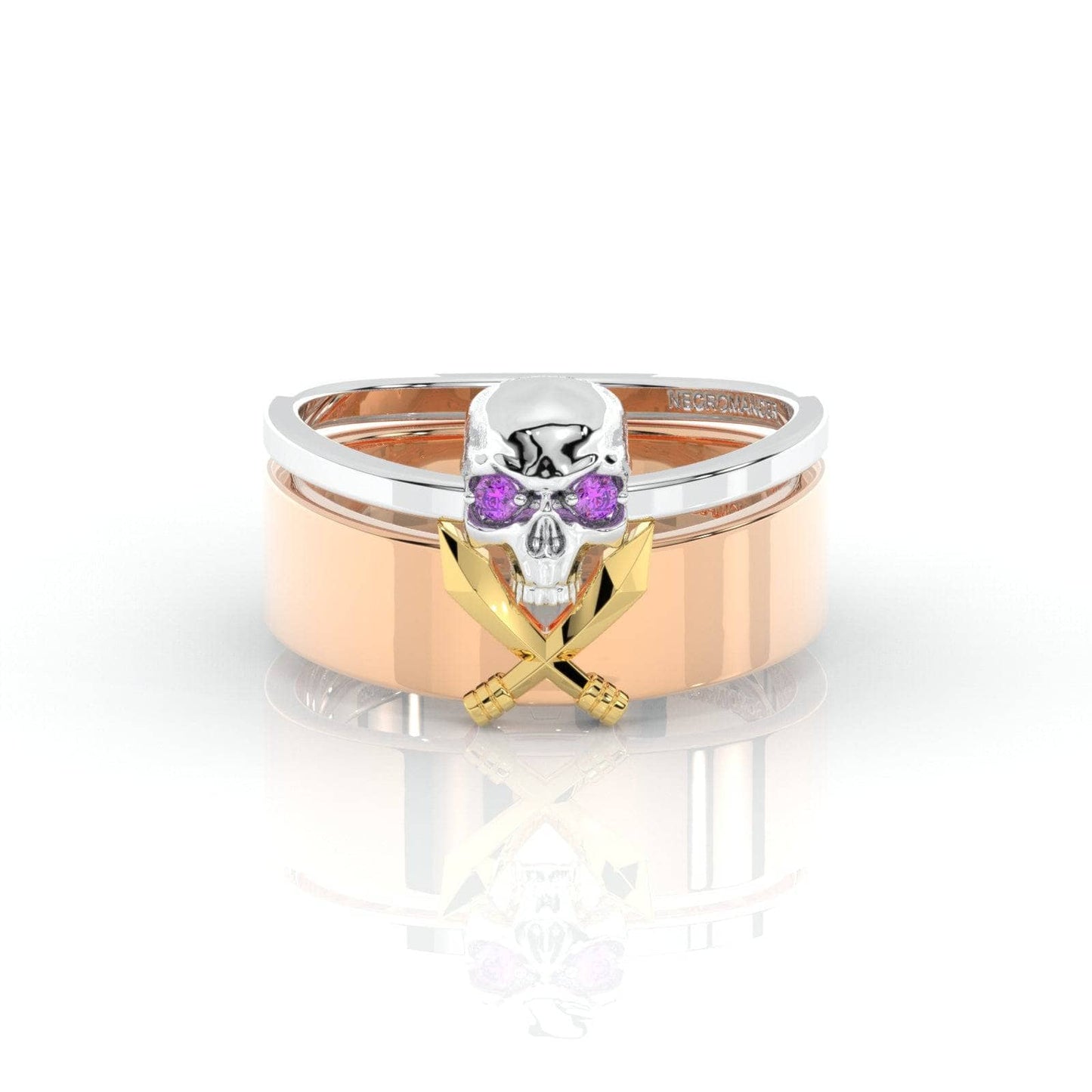 Necromancer's Couples Ring- 14k Rose Gold Video Game Inspired Rings