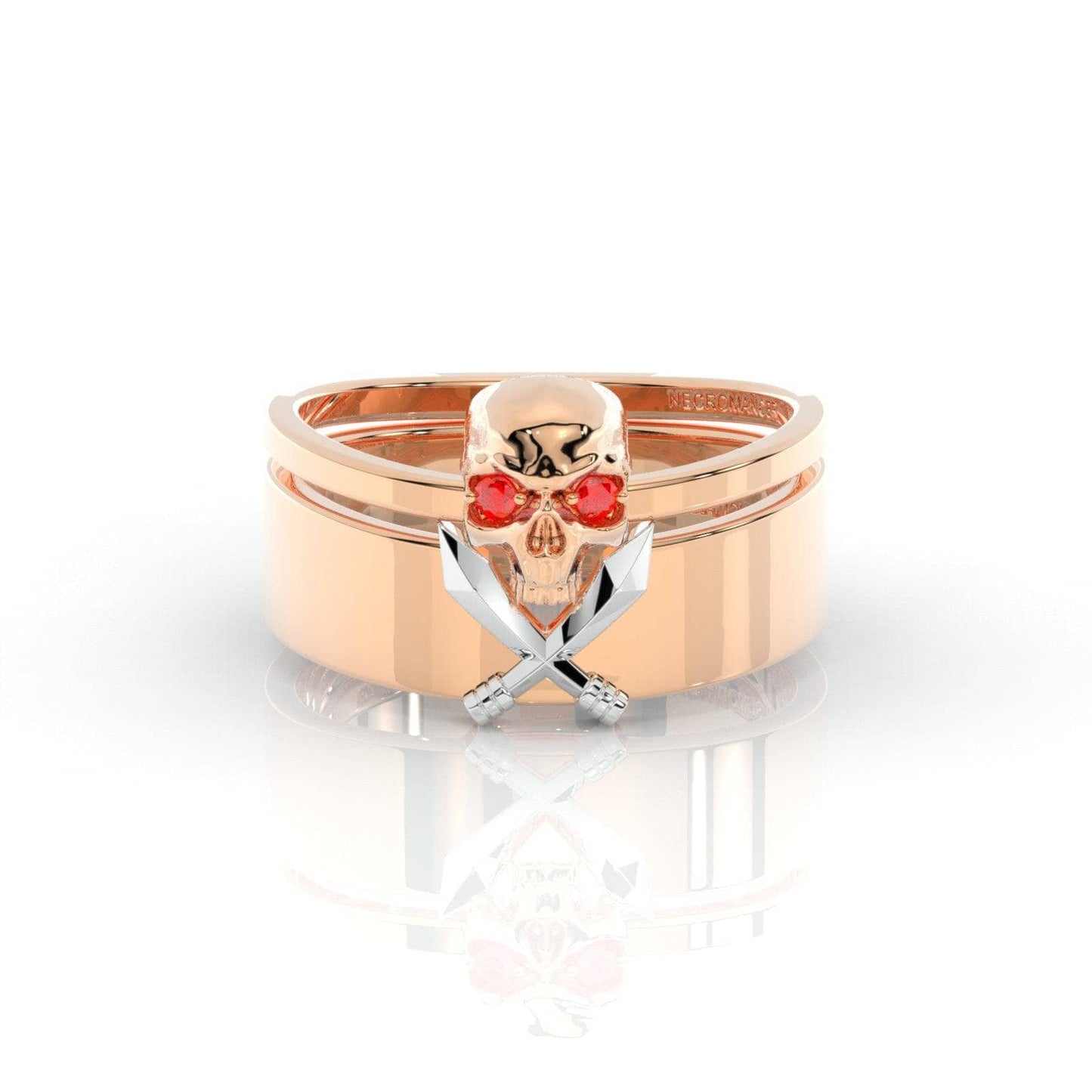 Necromancer's Couples Ring- 14k Rose Gold Video Game Inspired Rings