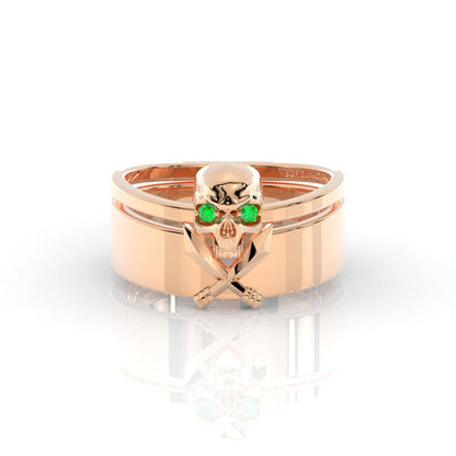Necromancer's Couples Ring- 14k Rose Gold Video Game Inspired Rings