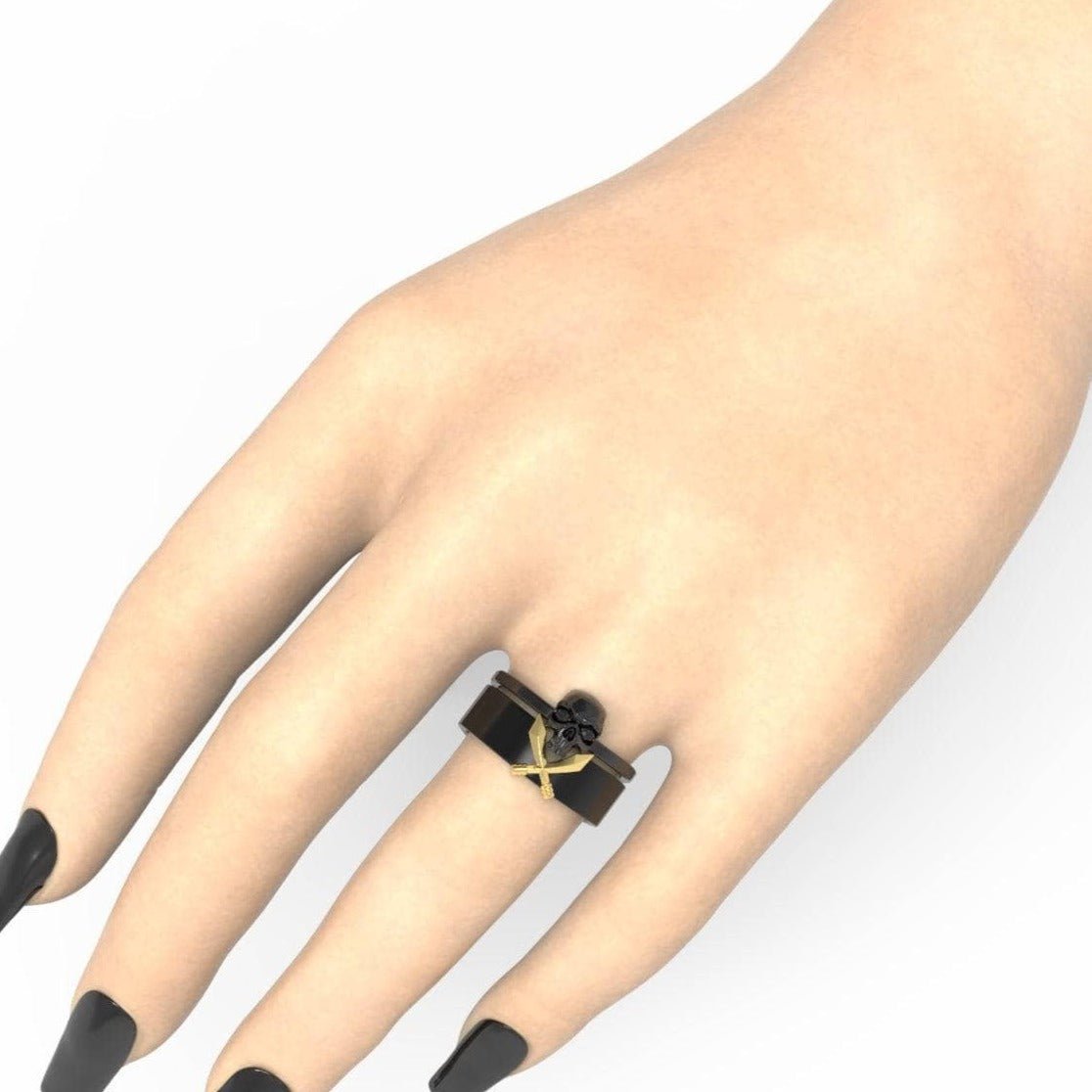 Necromancer's Couples Ring- 14k Rose Gold Video Game Inspired Rings