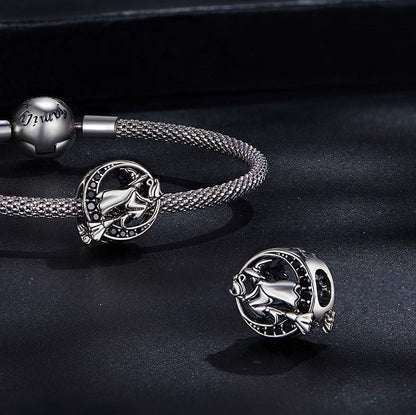 Neo-Gothic Skull & Enamel Blood Roses Charms
