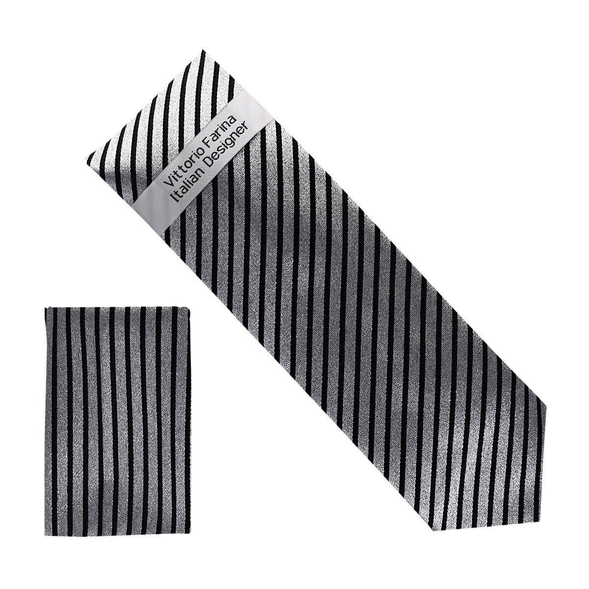 Vittorio Farina Men's Metallic Necktie & Pocket Square