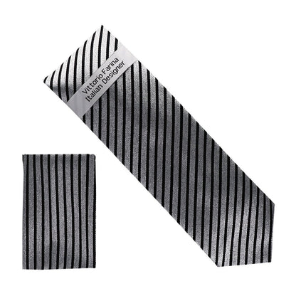 Vittorio Farina Men's Metallic Necktie & Pocket Square